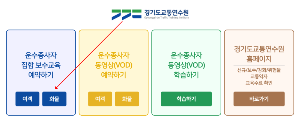 화물운전자 보수교육 신청