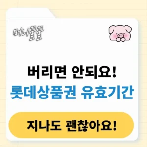 롯데상품권 유효기간 확인 방법 (ft. 기간 지났을 때 꿀팁) 1 롯데상품권 유효기간