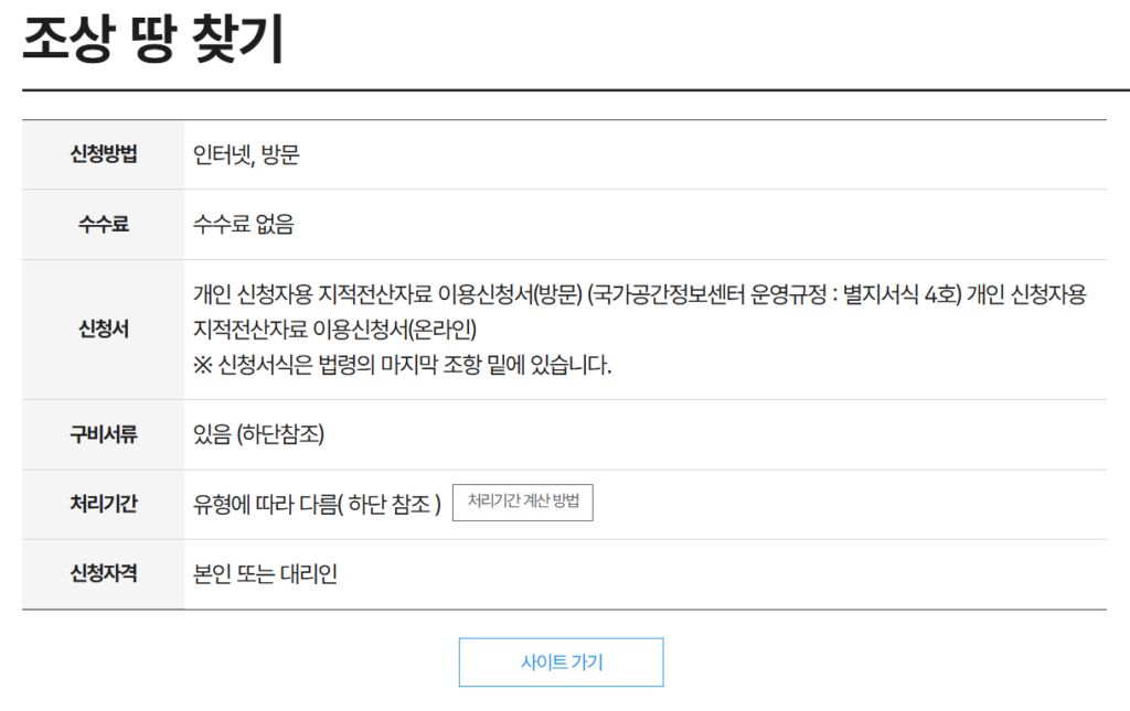 조상땅찾기 조회 방법 총정리(필요서류, 신청자격) 2 조상땅찾기 조회