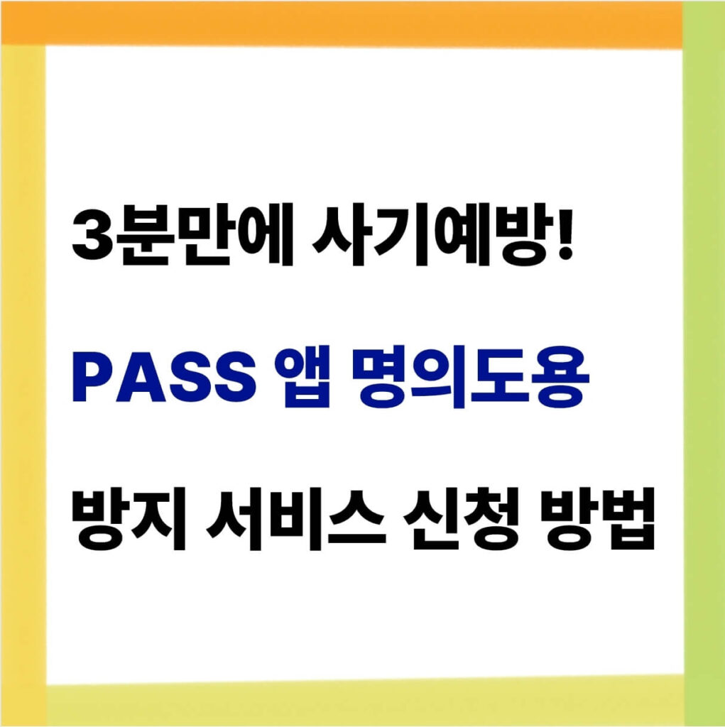 PASS 앱 명의도용방지서비스