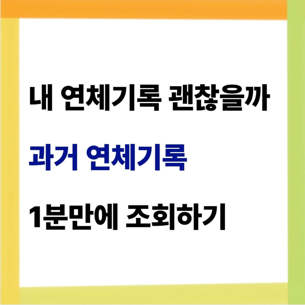과거 연체기록 조회