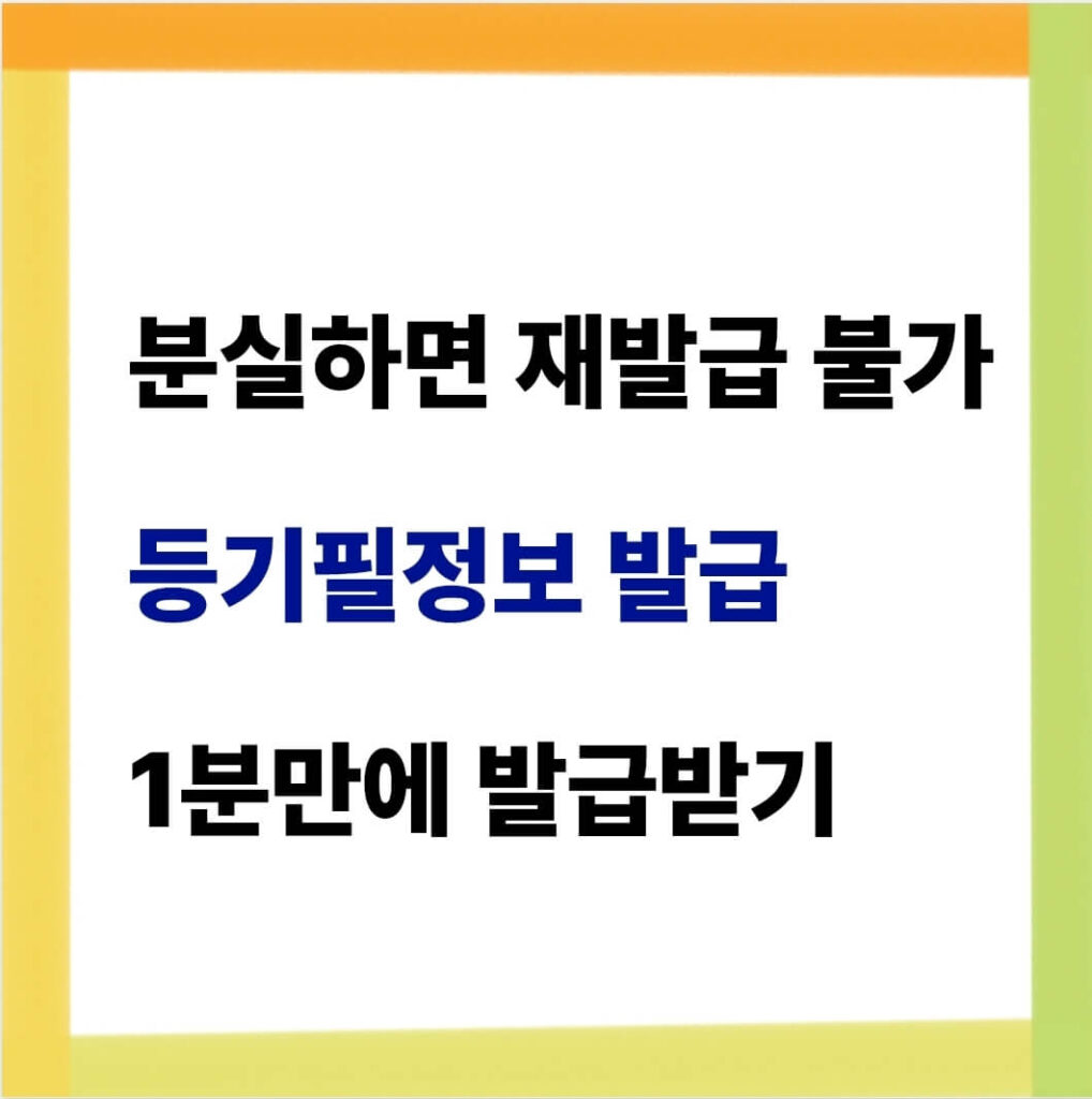 등기필정보 발급