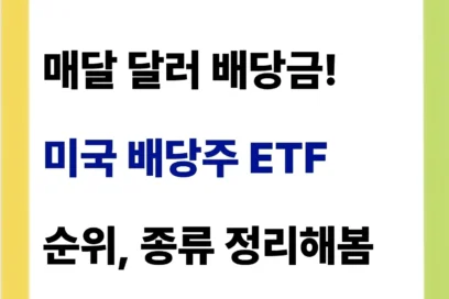 미국 배당주 ETF 순위, 종류 추천(배당금 정리)
