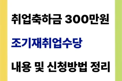 조기재취업수당 내용 금액 신청 방법(+서류)