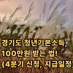 경기도 청년기본소득 4분기 신청 방법 기간, 지급일정(서울, 인천은?) 1 경기도 청년기본소득 4분기 신청 방법