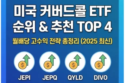 미국 커버드콜 ETF 순위 및 추천 TOP 4! 월배당 고수익 전략 총정리
