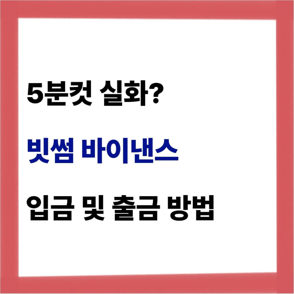 빗썸 바이낸스 입금