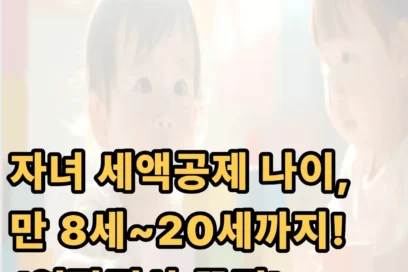 자녀 세액공제 나이, 만 8세~20세까지! (연말정산 꿀팁)