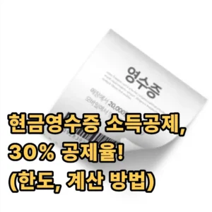 현금영수증 소득공제 한도