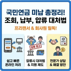 국민연금 미납 조회 및 미납 납부 방법, 압류시 대처법까지(+프리랜서, 회사원 필독) 1 국민연금 미납 조회