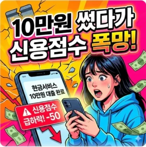 10만원 빌렸는데 신용카드 현금서비스 신용점수 박살 났어요 1 신용카드 신용점수