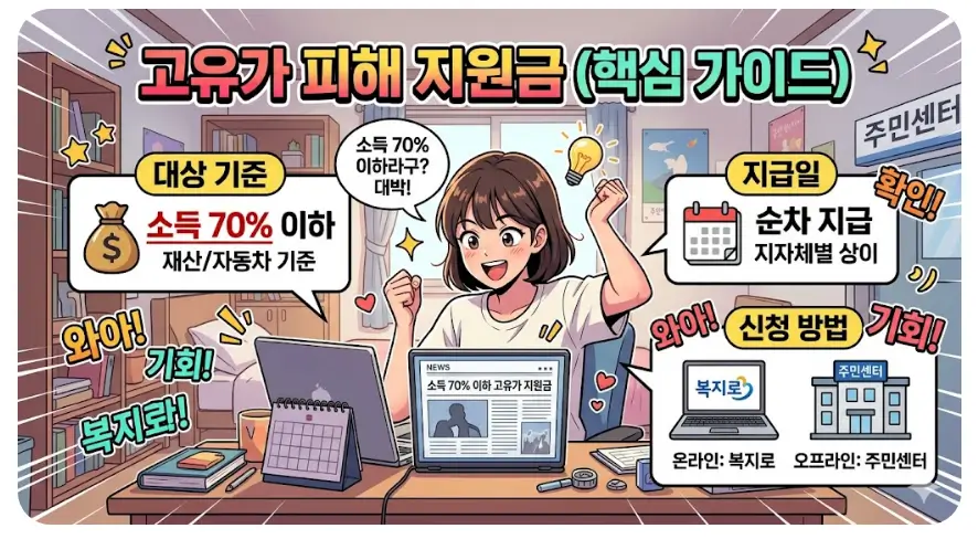 소득 70% 이하 고유가 피해지원금 대상 기준 지급일 핵심 신청 방법 3 고유가 피해지원금 대상