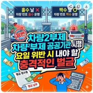차량2부제 공공기관 시행 요일 위반 시 내야 할 충격적인 벌금 1 차량2부제 공공기관